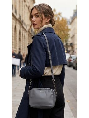 Nine West Vegan Leather Crossbody Bag Gray